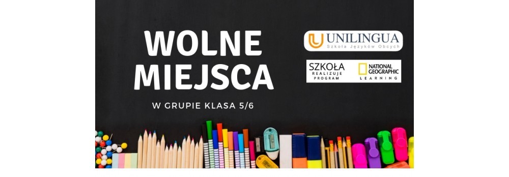 WOLNE MIEJSCA -KLASA 5/6 J.ANGIELSKI