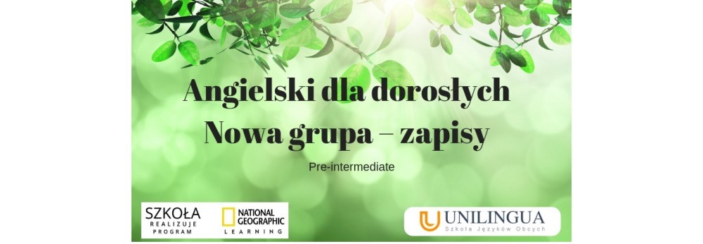 Angielski dla dorosłych - NOWA GRUPA